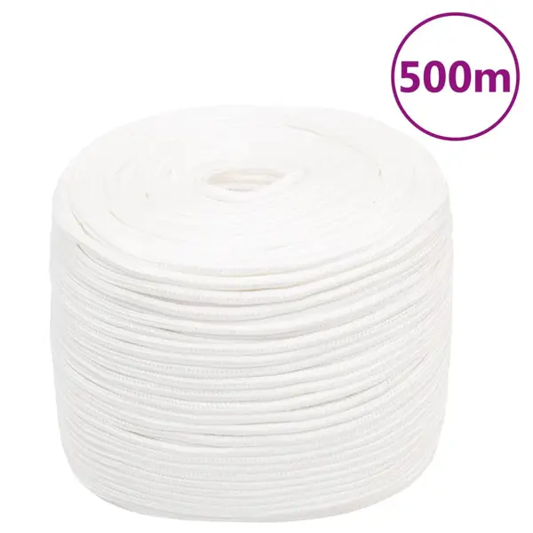 Gossi franghie de barca, alb complet, 10 mm, 500 m, polipropilena