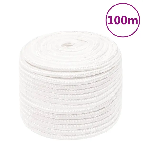 Gossi franghie de barca, alb complet, 12 mm, 100 m, polipropilena
