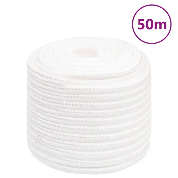 Gossi franghie de barca, alb complet, 16 mm, 50 m, polipropilena