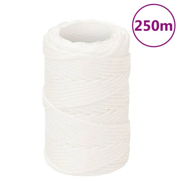 Gossi franghie de barca, alb complet, 2 mm, 250 m, polipropilena