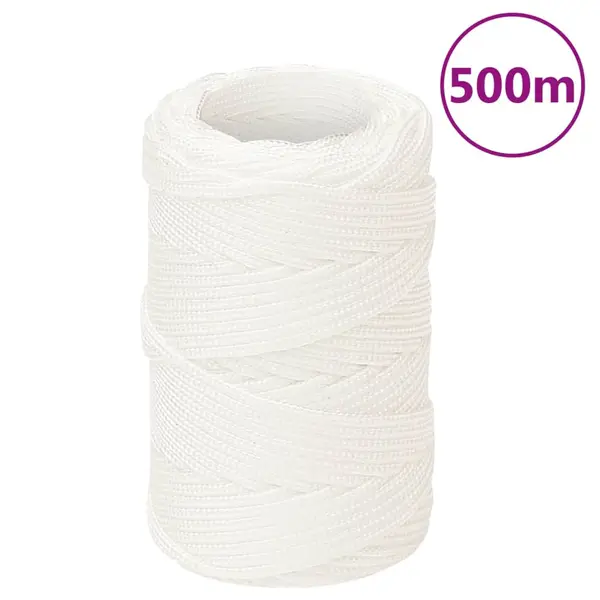 Gossi franghie de barca, alb complet, 2 mm, 500 m, polipropilena