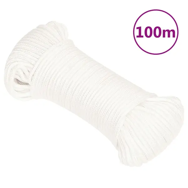 Gossi franghie de barca, alb complet, 3 mm, 100 m, polipropilena