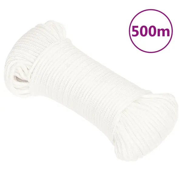 Gossi franghie de barca, alb complet, 5 mm, 500 m, polipropilena