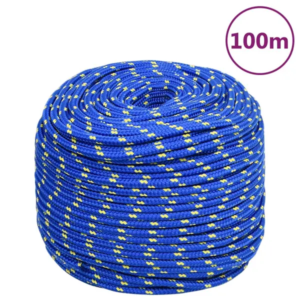 Gossi franghie de barca, albastru, 10 mm, 100 m, polipropilena