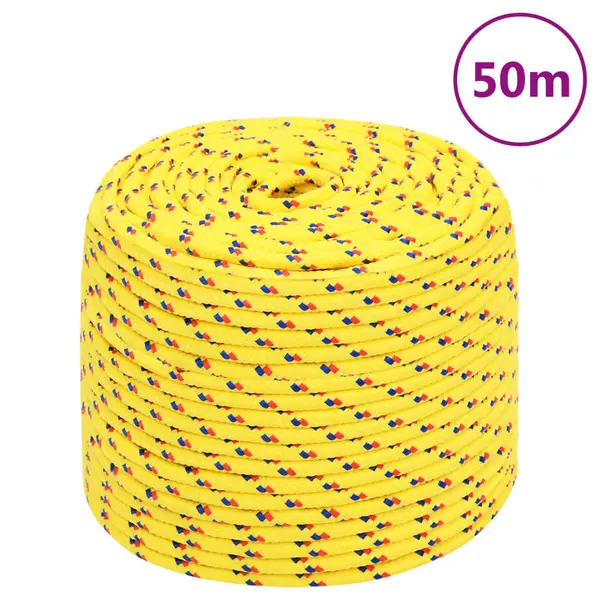 Gossi franghie de barca, galben, 10 mm, 50 m, polipropilena