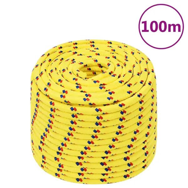 Gossi franghie de barca, galben, 12 mm, 100 m, polipropilena
