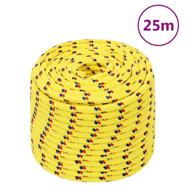 Gossi franghie de barca, galben, 14 mm, 25 m, polipropilena