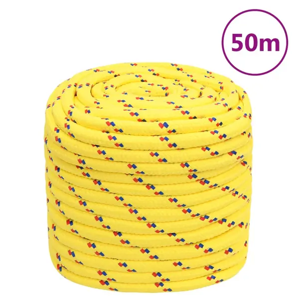 Gossi franghie de barca, galben, 16 mm, 50 m, polipropilena