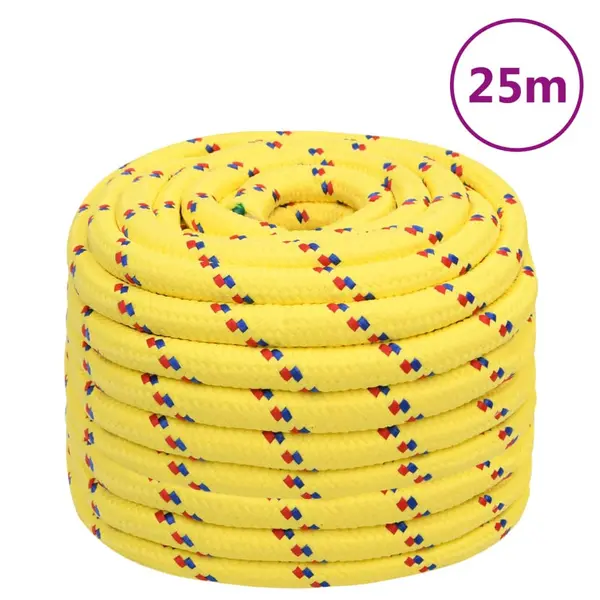 Gossi franghie de barca, galben, 20 mm, 25 m, polipropilena