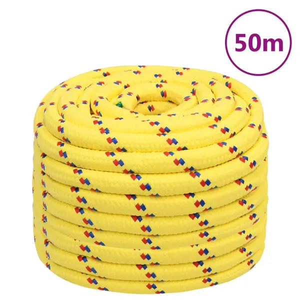 Gossi franghie de barca, galben, 20 mm, 50 m, polipropilena