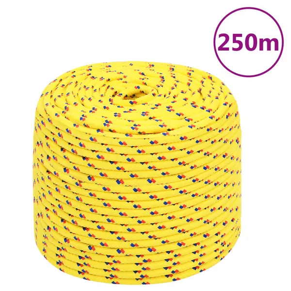 Gossi franghie de barca, galben, 8 mm, 250 m, polipropilena