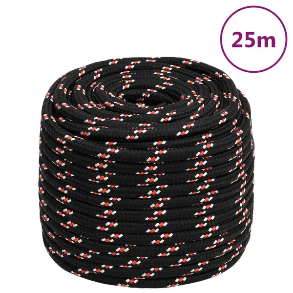 Gossi franghie de barca, negru, 18 mm, 25 m, polipropilena