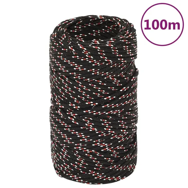 Gossi franghie de barca, negru, 2 mm, 100 m, polipropilena