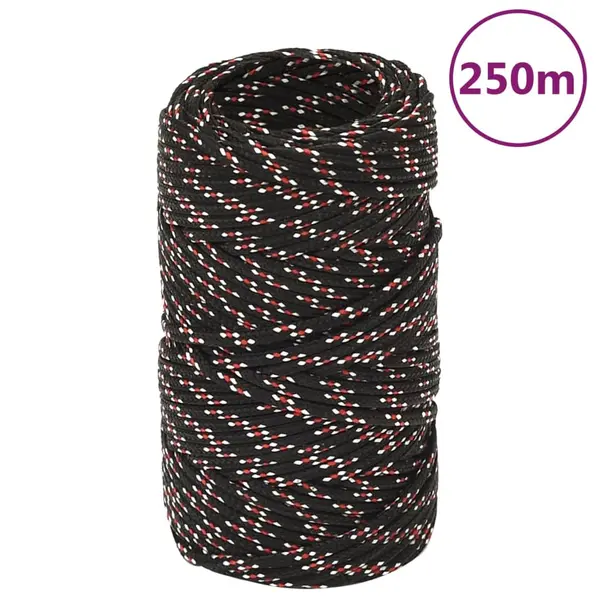 Gossi franghie de barca, negru, 2 mm, 250 m, polipropilena