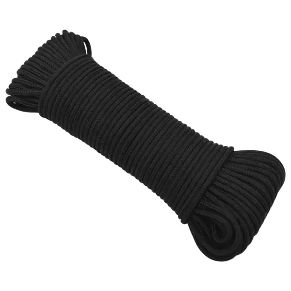 Gossi franghie de barca, negru complet, 3 mm, 25 m, polipropilena