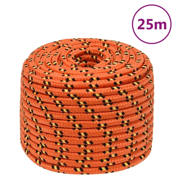 Gossi franghie de barca, portocaliu, 12 mm, 25 m, polipropilena
