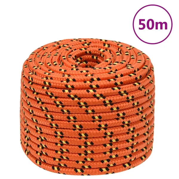 Gossi franghie de barca, portocaliu, 12 mm, 50 m, polipropilena