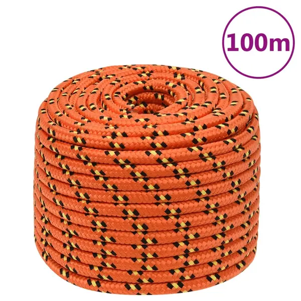 Gossi franghie de barca, portocaliu, 14 mm, 100 m, polipropilena