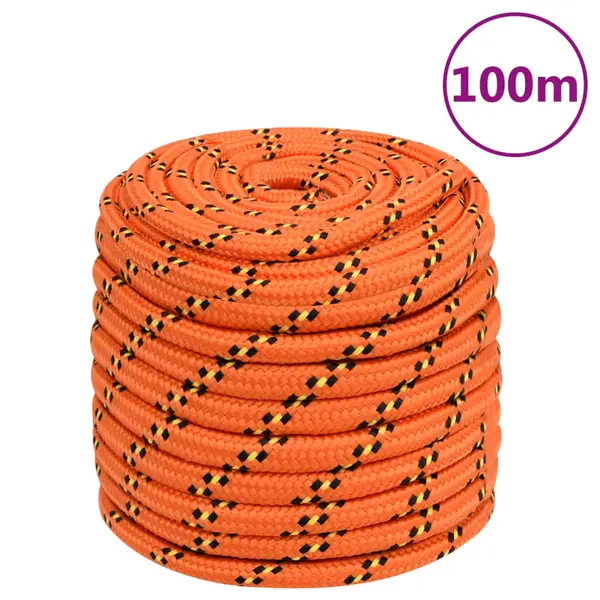 Gossi franghie de barca, portocaliu, 18 mm, 100 m, polipropilena