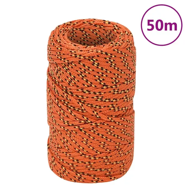 Gossi franghie de barca, portocaliu, 2 mm, 50 m, polipropilena