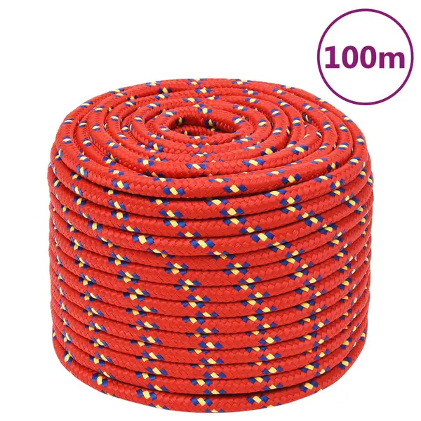 Gossi franghie de barca, rosu, 14 mm, 100 m, polipropilena