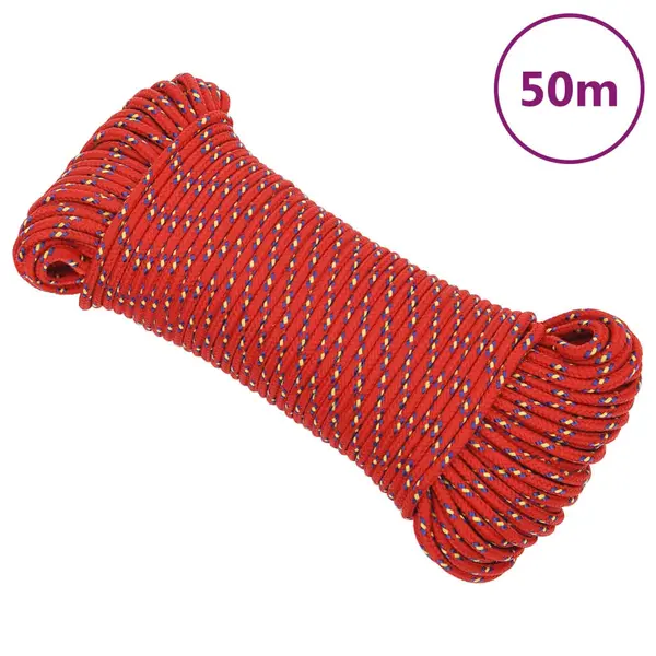 Gossi franghie de barca, rosu, 5 mm, 50 m, polipropilena