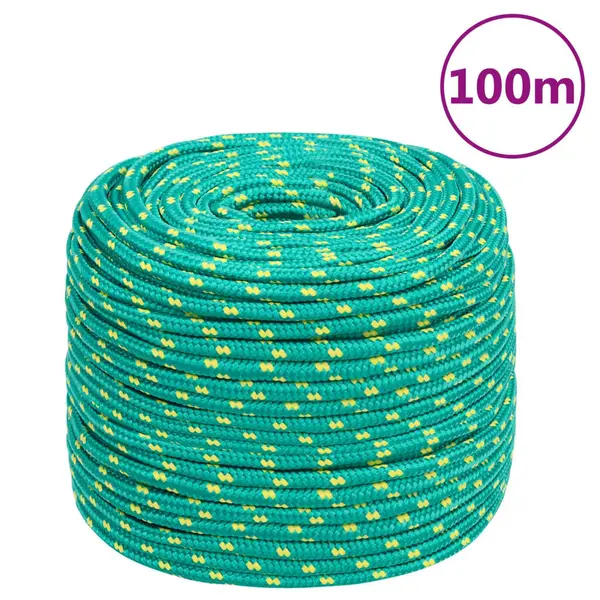 Gossi franghie de barca, verde, 10 mm, 100 m, polipropilena
