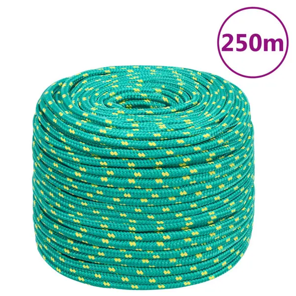 Gossi franghie de barca, verde, 10 mm, 250 m, polipropilena