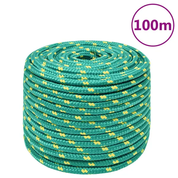 Gossi franghie de barca, verde, 12 mm, 100 m, polipropilena