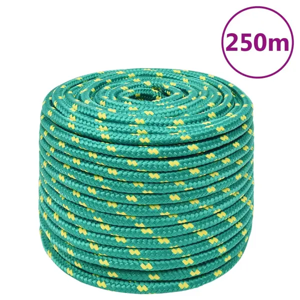 Gossi franghie de barca, verde, 12 mm, 250 m, polipropilena
