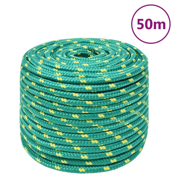 Gossi franghie de barca, verde, 14 mm, 50 m, polipropilena