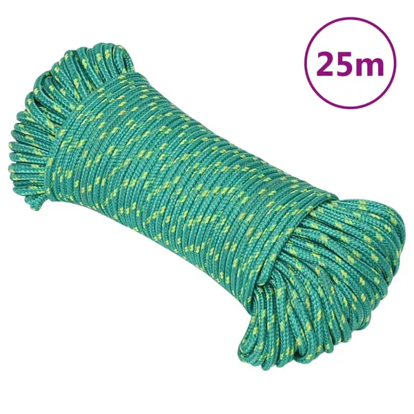Gossi franghie de barca, verde, 4 mm, 25 m, polipropilena
