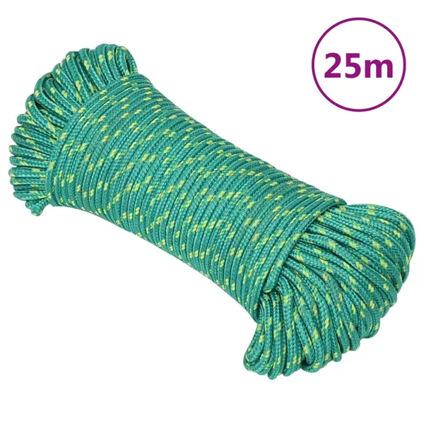 Gossi franghie de barca, verde, 5 mm, 25 m, polipropilena