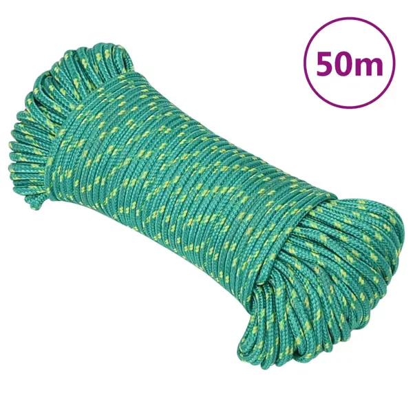 Gossi franghie de barca, verde, 5 mm, 50 m, polipropilena