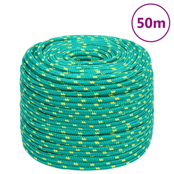 Gossi franghie de barca, verde, 8 mm, 50 m, polipropilena