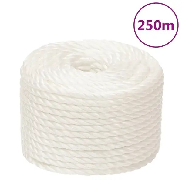 Gossi franghie de lucru, alb, 10 mm, 250 m, polipropilena