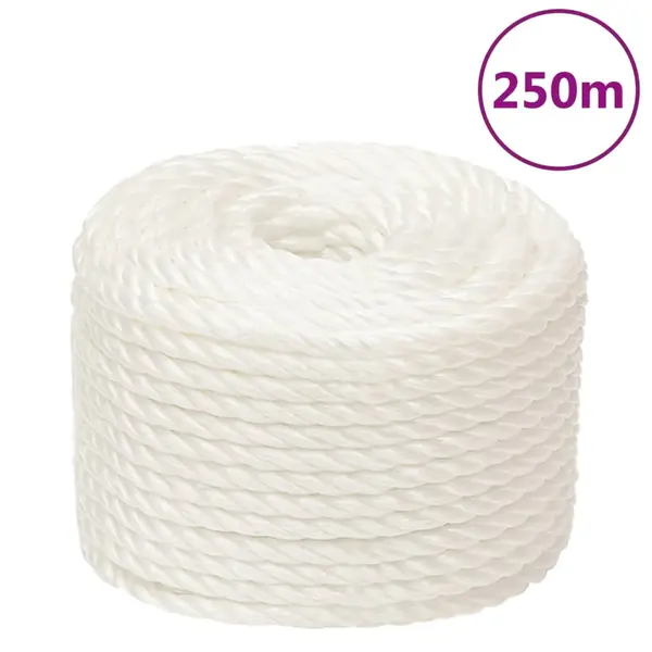 Gossi franghie de lucru, alb, 12 mm, 250 m, polipropilena