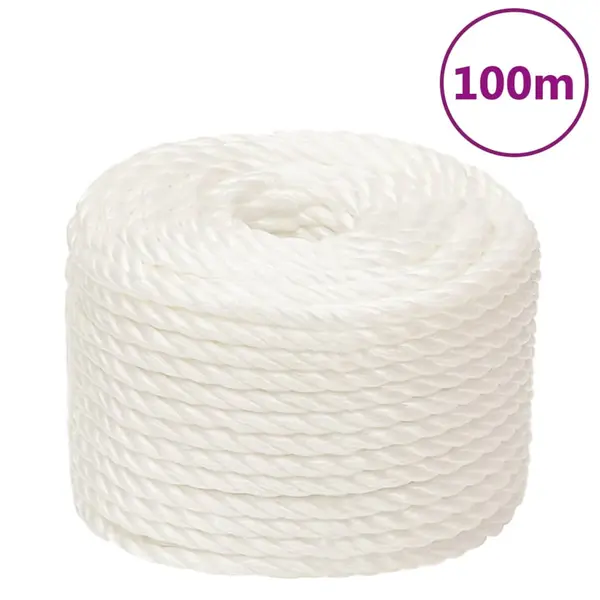 Gossi franghie de lucru, alb, 14 mm, 100 m, polipropilena