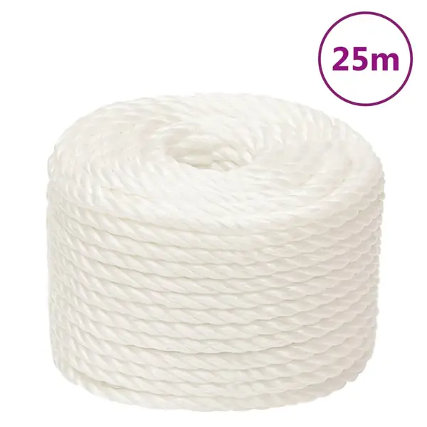 Gossi franghie de lucru, alb, 14 mm, 25 m, polipropilena