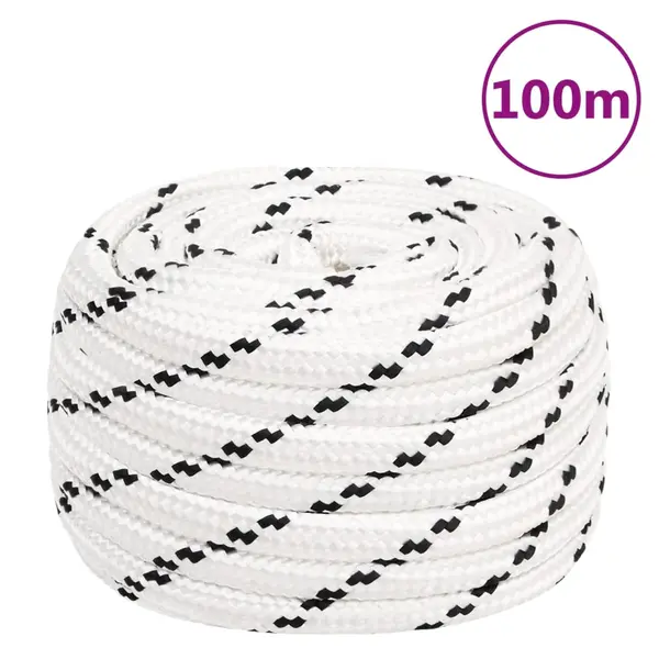 Gossi franghie de lucru, alb, 16 mm, 100 m, poliester