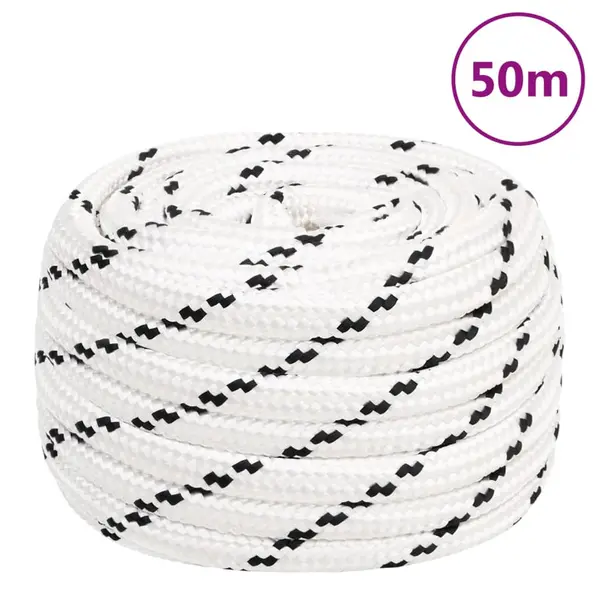 Gossi franghie de lucru, alb, 18 mm, 50 m, poliester