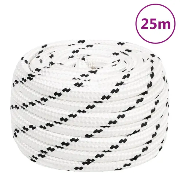 Gossi franghie de lucru, alb, 20 mm, 25 m, poliester
