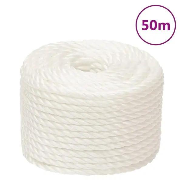 Gossi franghie de lucru, alb, 20 mm, 50 m, polipropilena