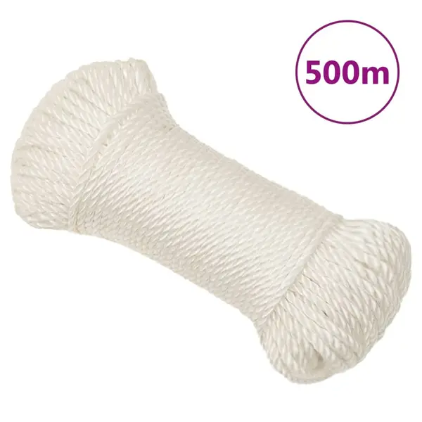 Gossi franghie de lucru, alb, 6 mm, 500 m, polipropilena
