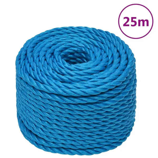 Gossi franghie de lucru, albastru, 10 mm, 25 m, polipropilena
