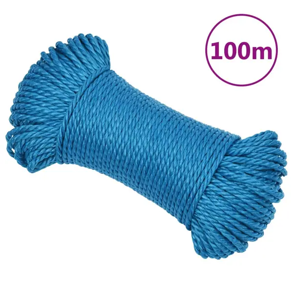 Gossi franghie de lucru, albastru, 6 mm, 100 m, polipropilena