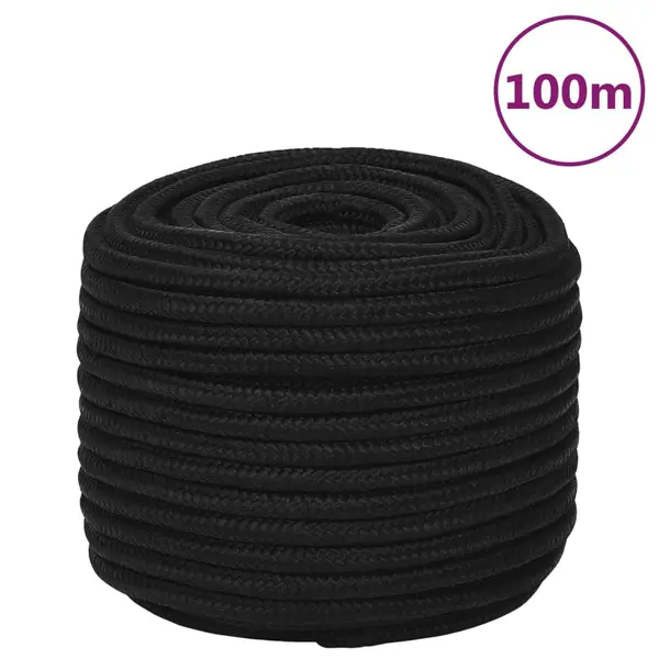 Gossi franghie de lucru, negru, 12 mm, 100 m, poliester