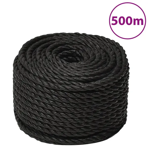 Gossi franghie de lucru, negru, 12 mm, 500 m, polipropilena