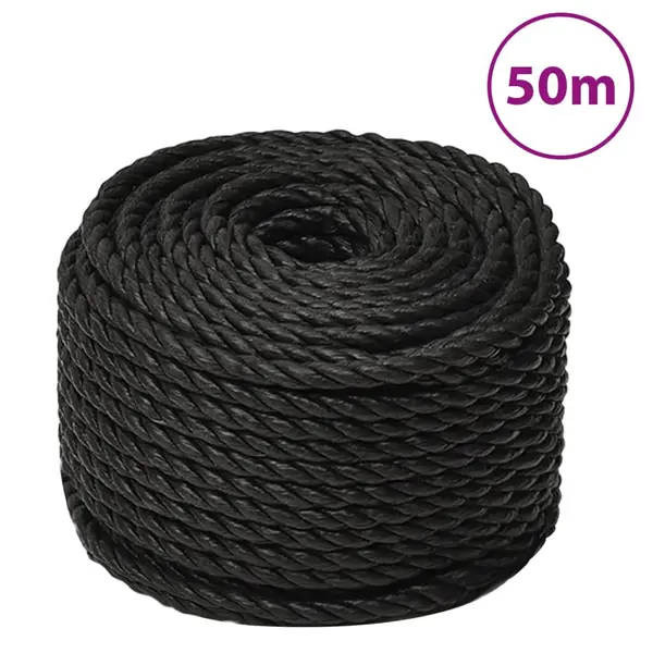 Gossi franghie de lucru, negru, 14 mm, 50 m, polipropilena