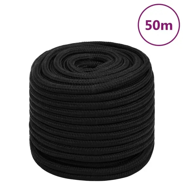 Gossi franghie de lucru, negru, 16 mm, 50 m, poliester